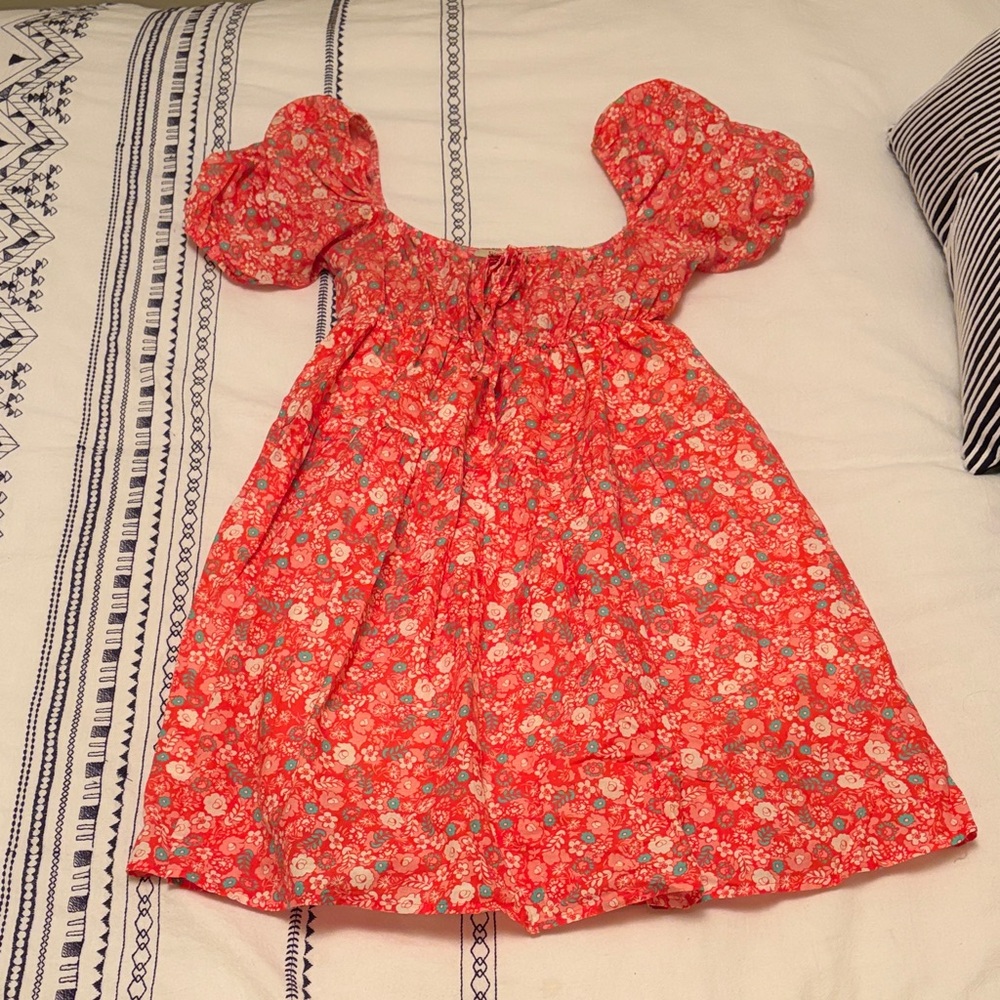 Floral Red Mini Dress